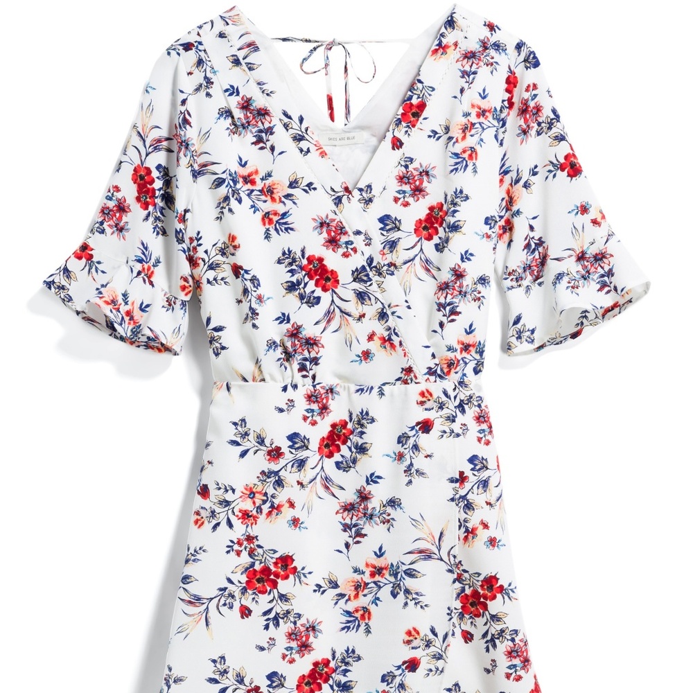 Skies are Blue - Gwendolyn Faux Wrap Dress